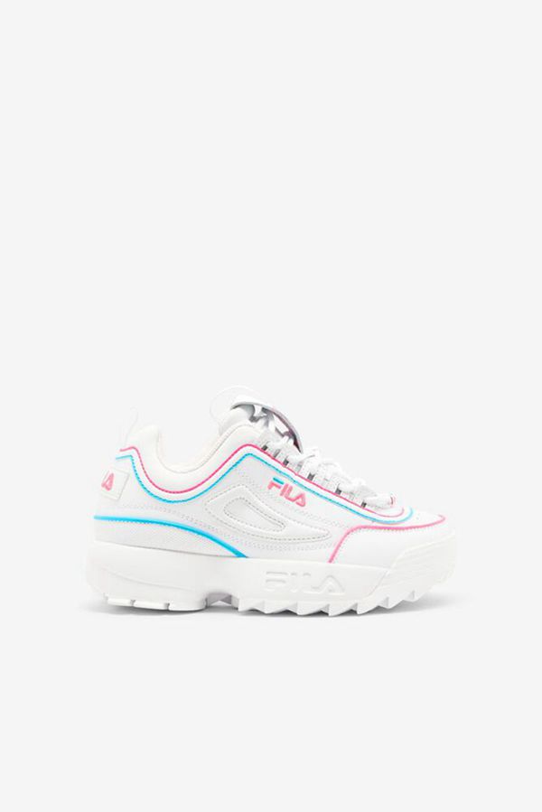 Zapatillas Fila Niños Blancas / Rosas / Azules - Disruptor 2 Contrast Piping - España 920517ULY